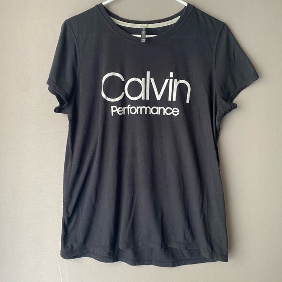 Calvin Klein sz L black oversized spellout t-shirt shirt - Picture 1 of 8